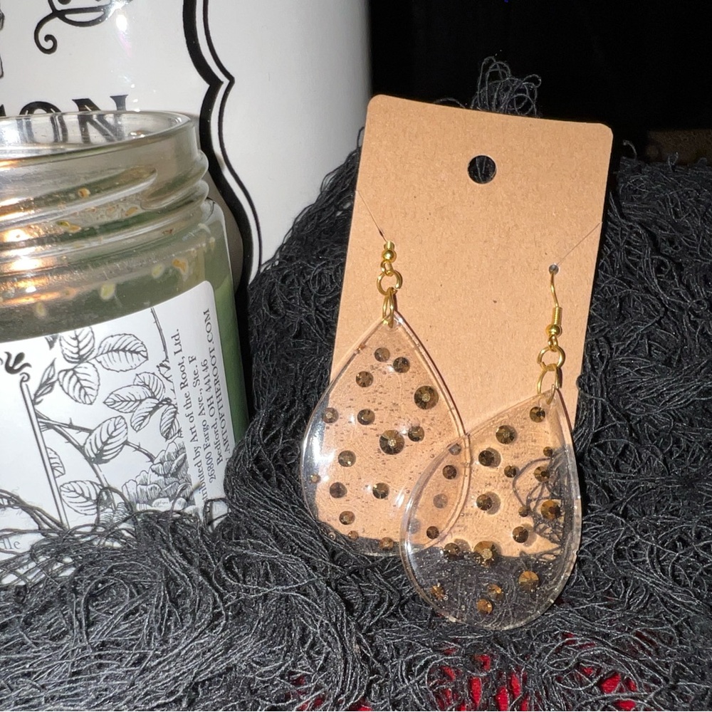 Resin and Swarovski Dangle Esrrings